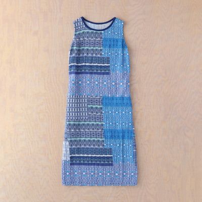 ＜UCHINO＞クレープガーゼプリントノースリーブワンピース