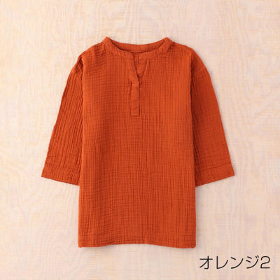 ＜UCHINO＞クレープガーゼ七分袖スキッパーシャツ　レディース