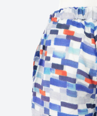 マシュマロガーゼモザイクプリントパンツ ダークブルー | UCHINO