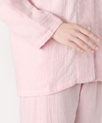 マシュマロガーゼ先染めレディスパジャマシャツ