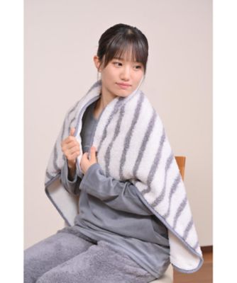 ９５０９【年明け届】ルームウェア４点（ボーダー柄パーカー＋無地パンツ＋フリース素材トップス＋マルチＷＡＹブランケット）トートバッグ付【福袋】