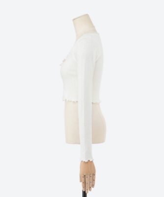トップス thevirgins tiny ribbon long t black silk ribbon long tops | the Virgins (Women