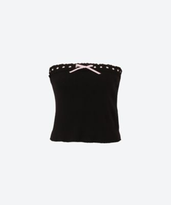 ＜the Virgins (Women)＞ｌａｃｅ　ｒｉｂｂｏｎ　ｂｅａｒ　ｔｏｐ