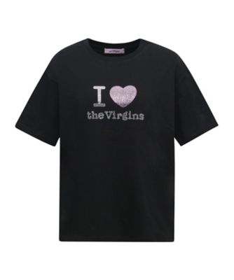 the virgins heart logo bijou T ビジューtシャツ theVirgins bijou T－SHIRTS PINK