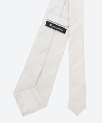 ꧁極美品꧂ アクアスキュータム ネクタイ ペイズリー フォーマル ホワイト 光沢 ペイズリーレジメンタル柄フォーマルネクタイ＆ポケットチーフ