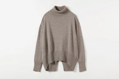 ヤク混バックスリットビッグタートルセーター | ファッション・服