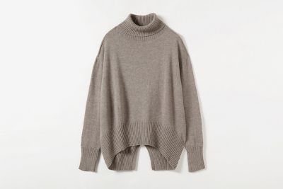 ＜PRISTINE (Women)＞ヤク混バックスリットビッグタートルセーター