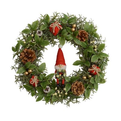 クリスマスファーリース ノルディカクリスマスリース 33cm レッド