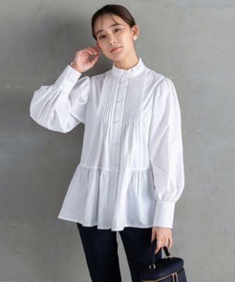 Keep clean フリルカラーピンタックチュニックブラウス AM