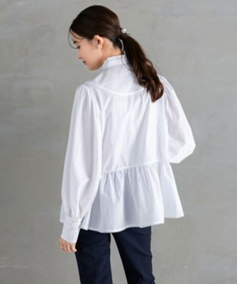 Keep clean フリルカラーピンタックチュニックブラウス AM