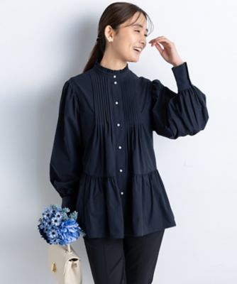 Keep clean フリルカラーピンタックチュニックブラウス AM