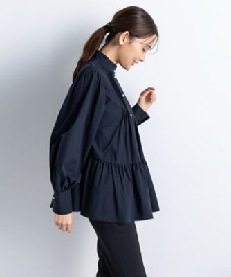 Keep clean フリルカラーピンタックチュニックブラウス AM