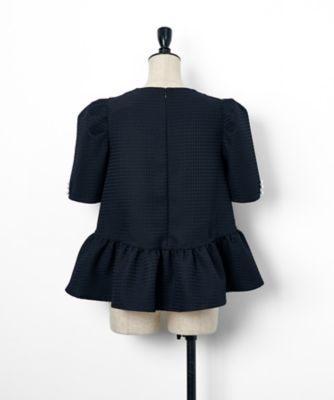 Machineーwashable ドットドビーペプラムブラウス AM