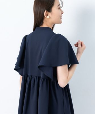 アメノチハレ ドライタッチ フレアスリーブ ワンピース (Monica) Machineーwashable ドライタッチフレアスリーブ