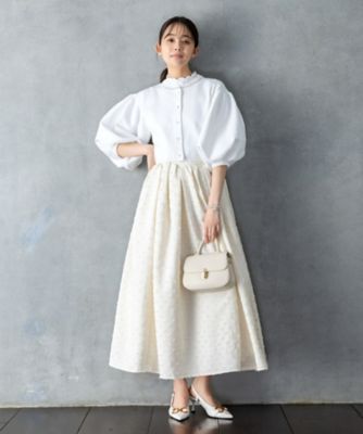 超美品【COMME des GARÇONS】シルク膝下ドットギャザースカート♡S ドットスカラギャザースカート（Naya） AMー2609ー013