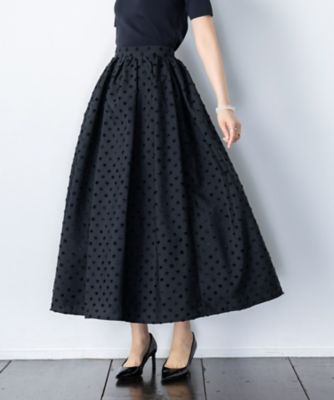 超美品【COMME des GARÇONS】シルク膝下ドットギャザースカート♡S ドットスカラギャザースカート（Naya） AMー2609ー013