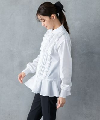 Keep clean スカラップピンタックオープンブラウス AMー