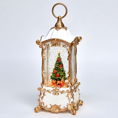 ＜HARMONIER＞【クリスマスおまとめ】リキッドＬＥＤオルゴール／ホワイトランタンツリー