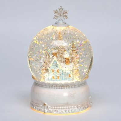 ＜HARMONIER＞【クリスマスおまとめ】リキッドＬＥＤスノードーム／ホワイトタウン