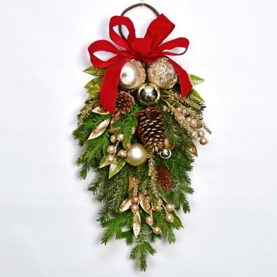 ＜HARMONIER＞【クリスマスおまとめ】ゴールドボタニッククリスマススワッグ