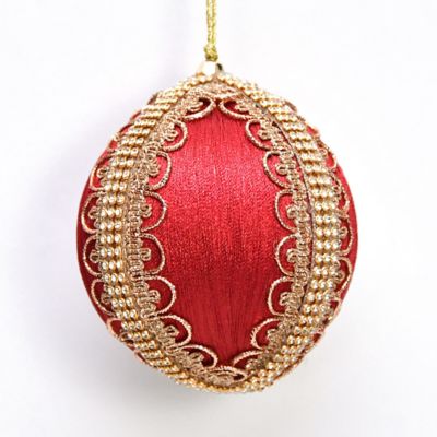 ＜HARMONIER＞【クリスマスおまとめ】ジュエルブレードボールオーナメント／レッド