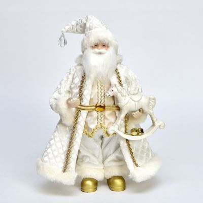＜HARMONIER＞【クリスマスおまとめ】スモールサンタフィギュア／ホワイトロッキングホース
