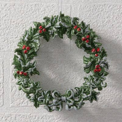 ＜HARMONIER＞【クリスマスおまとめ】ミニリースオーナメント／グリーン＆シルバー