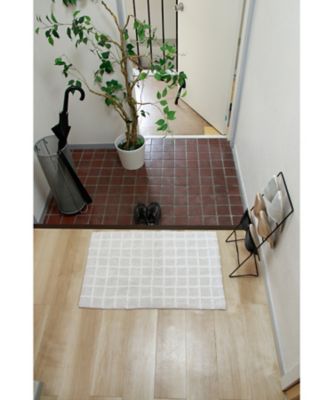 コットンマット　　チェック柄［ＲＴ－１８０３９］　５０×８０ｃｍ
