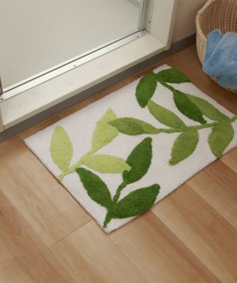 コットンマット　リーフ柄［ＲＴ－１８１２５］　４０×６０ｃｍ　２枚セット