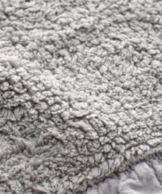 コットンマット　ラッフル装飾［ＲＴ－１７９７４］　４０×６０ｃｍ　２点セット　ホワイト／ライトグレー
