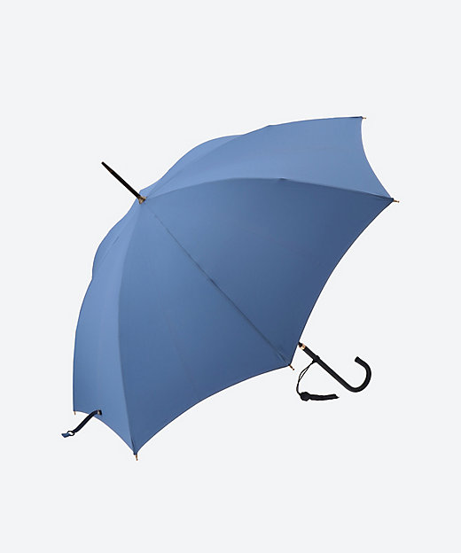  雨傘 無地レザー サックス 傘・日傘
