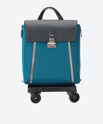 SENSE SWANY/センス スワニー SS017 2輪ストッパー付きシュリンクレザーフラップ無地ナイロンバッグ プリマ ブルー【三越伊勢丹/公式】