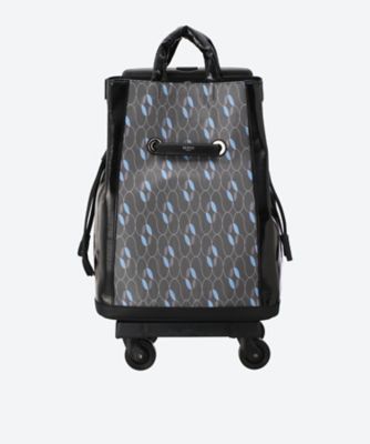SENSE SWANY/センス スワニー SS019 2輪ストッパー付き波柄ナイロン×エナメルレザーコンビネーショントート ミラボー ブラック【三越伊勢丹/公式】