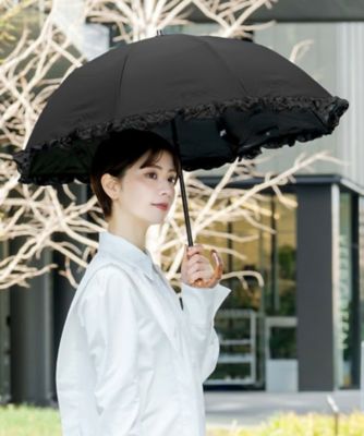 ロサブラン　芦屋　折り畳み日傘　黒 芦屋ロサブラン 3段折りたたみ 日傘 晴雨兼用 ロサブラン RoseBlanc