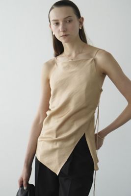 ＜CLANE (Women)＞ＤＲＡＰＥ　ＳＡＴＩＮ　ＣＡＭＩＳＯＬＥ　ＴＯＰＳ