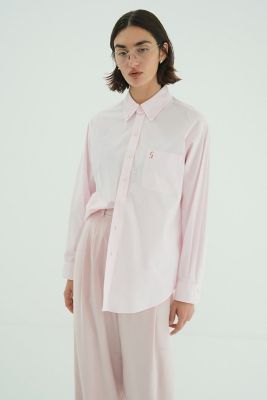 ＜CLANE (Women)＞ＬＯＧＯ　ＢＵＴＴＯＮーＤＯＷＮ　ＢＡＳＩＣ　ＳＨＩＲＴＳ　１９１２２ー４１６２