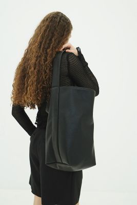FAKE LEATHER LARGE TOTE BAG 19116ー