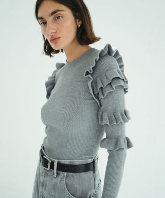 FRILL SLEEVE KNIT TOPS 10106ー2013