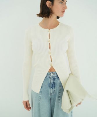 W FACE GOLD BUTTON KNIT TOPS 10106ー