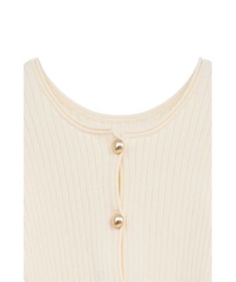 W FACE GOLD BUTTON KNIT TOPS 10106ー