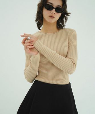 W FACE GOLD BUTTON KNIT TOPS 10106ー