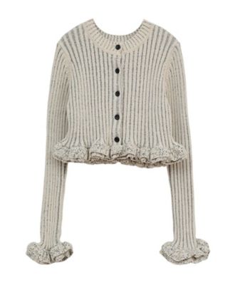 W FACE SHORT FRILLED KNIT TOPS 10106