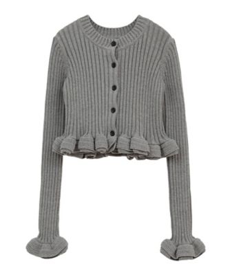 W FACE SHORT FRILLED KNIT TOPS 10106