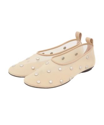STUDDED MESH FLAT SHOES 10115ー8523