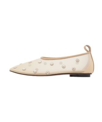 STUDDED MESH FLAT SHOES 10115ー8523