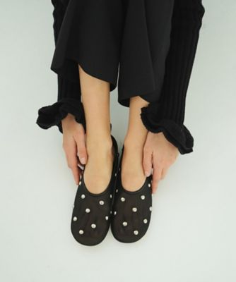 ＜CLANE (Women)＞ＳＴＵＤＤＥＤ　ＭＥＳＨ　ＦＬＡＴ　ＳＨＯＥＳ　１０１１５ー８５２３