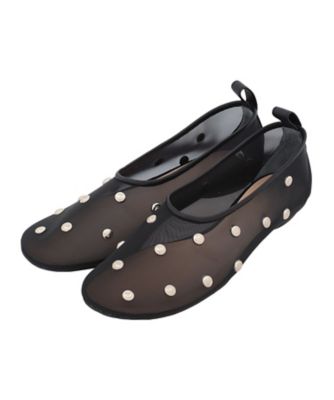 STUDDED MESH FLAT SHOES 10115ー8523