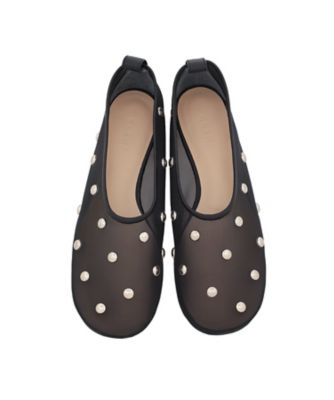 CLANE スタッズ フラットシューズ 黒　箱あり STUDDED MESH FLAT SHOES 10115ー8523