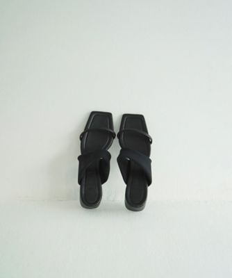 【美品（試し履きのみ）】FABRIC SQUARE MULES SQUARE TOE FABRIC MULES 10115ー8533