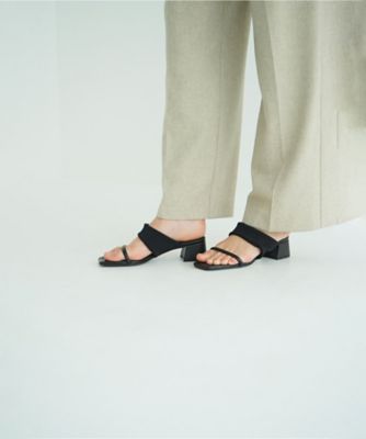 【美品（試し履きのみ）】FABRIC SQUARE MULES SQUARE TOE FABRIC MULES 10115ー8533